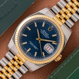2006 Rolex Datejust Two Tone Blue Dial Roulette Wheel - Papers (Ref. 116233)