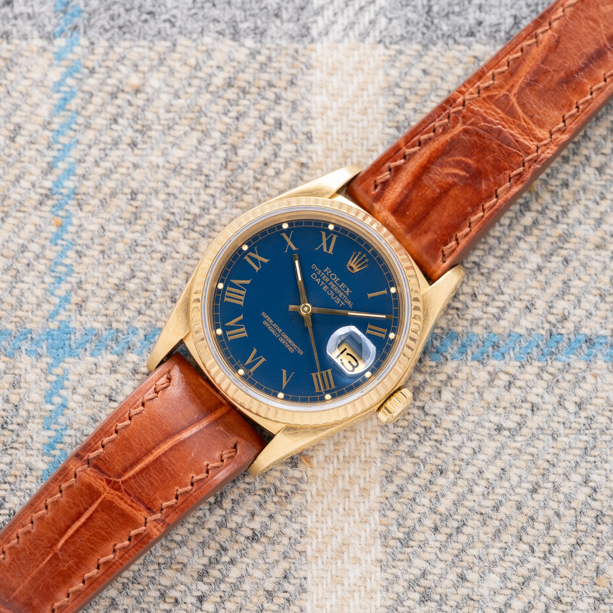 1986 Rolex Datejust Blue Buckley Dial (Ref. 16018) – Huntington
