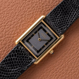 1980s Cartier Must Tank Black and Grey Dial (Ref. 681006)