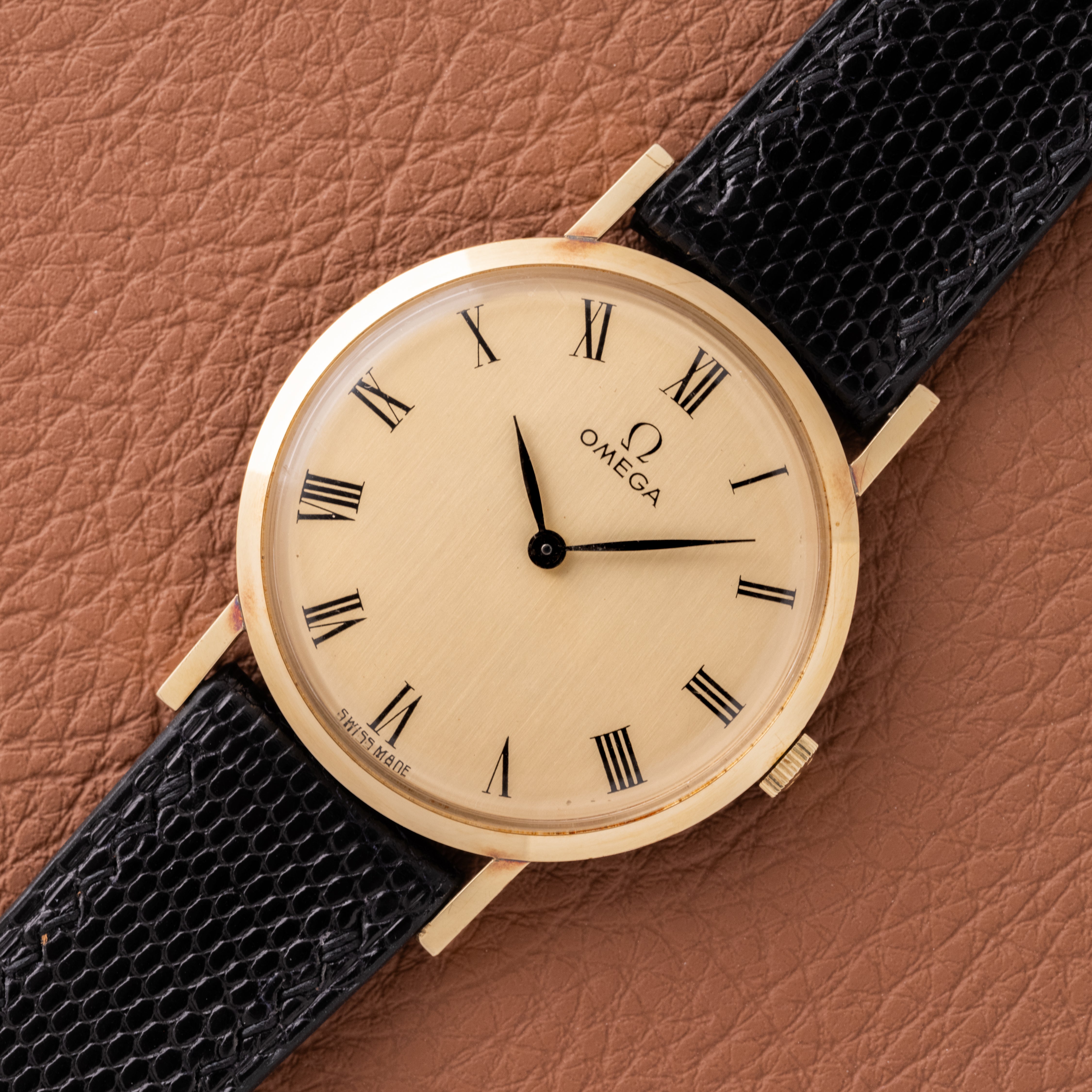 gold omega dress watch Omega 14K Solid Gold Classic Dress Watch - 1970