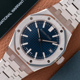Audemars Piguet Royal Oak Blue Dial - Box and Papers (Ref. 15550ST)
