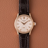 1990s Patek Philippe Calatrava Pink Gold Cream Dial- Patek Service (Ref. 3923R)