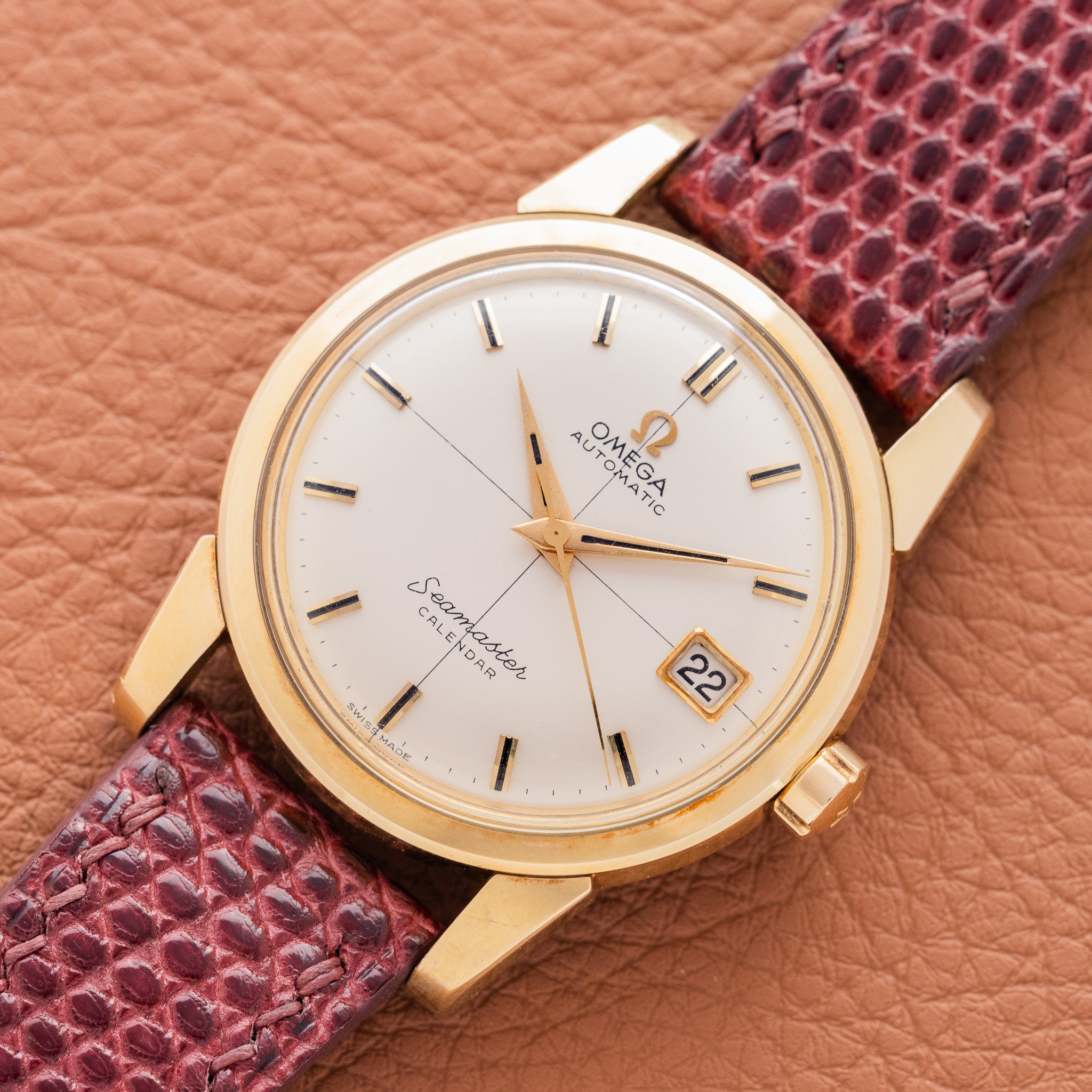 1960 Omega Seamaster Calender Crosshair Dial Chubby Case
