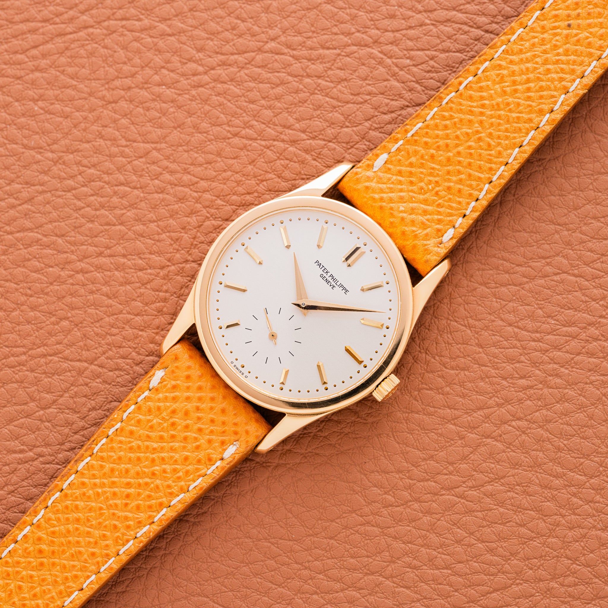 とん Patek Philippe Calatrava Yellow Gold Brushed Dial (Ref. 3796J