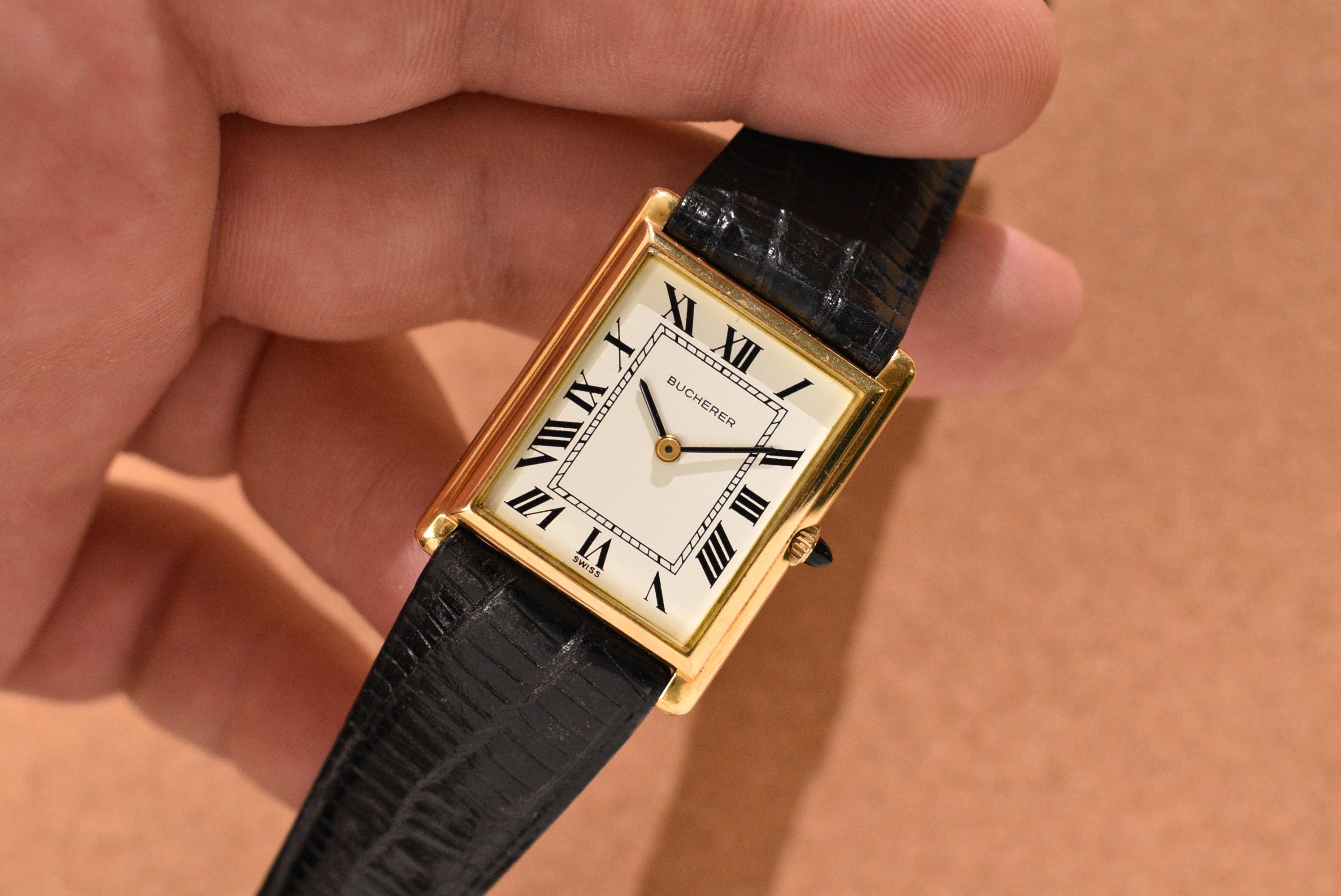 Bucherer Tank Jumbo 18k Solid Gold Huntington Company