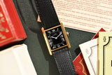 Cartier Tank 'Must De' Tuxedo Reverse Black Roman Complete Set