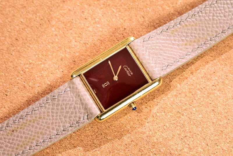 Cartier Tank Must De Cartier Burgundy Red Dial