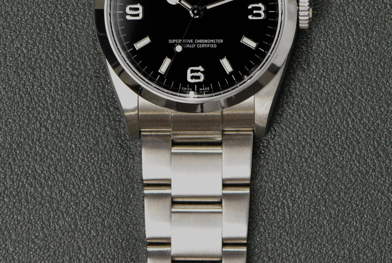 2007 Rolex Explorer 1 114270 Complete Set With Engraved Rehaut