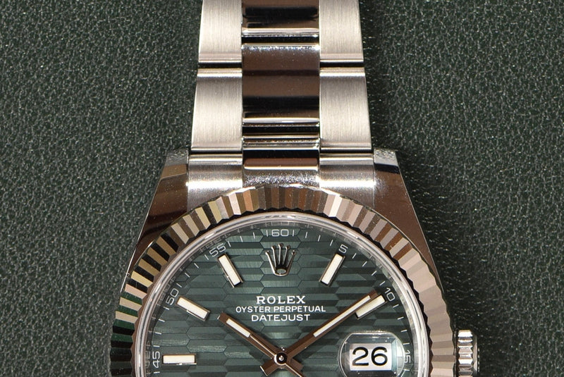 May 2023 Rolex Datejust 126334 Green Motif Brand New Complete Set