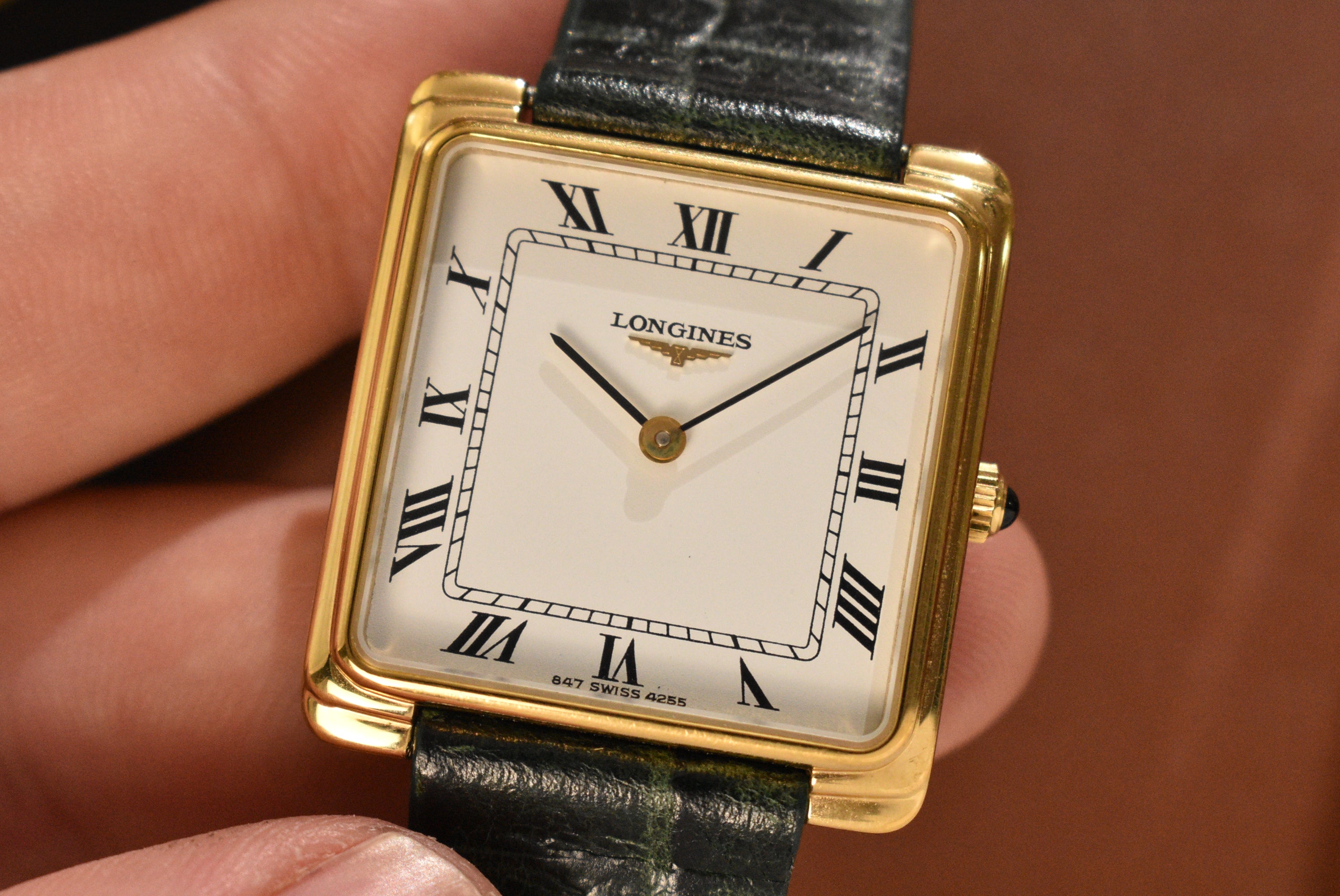 Longines square gold on sale watch