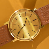Omega Deville Solid Gold Shimmer Dial With Warranty Card