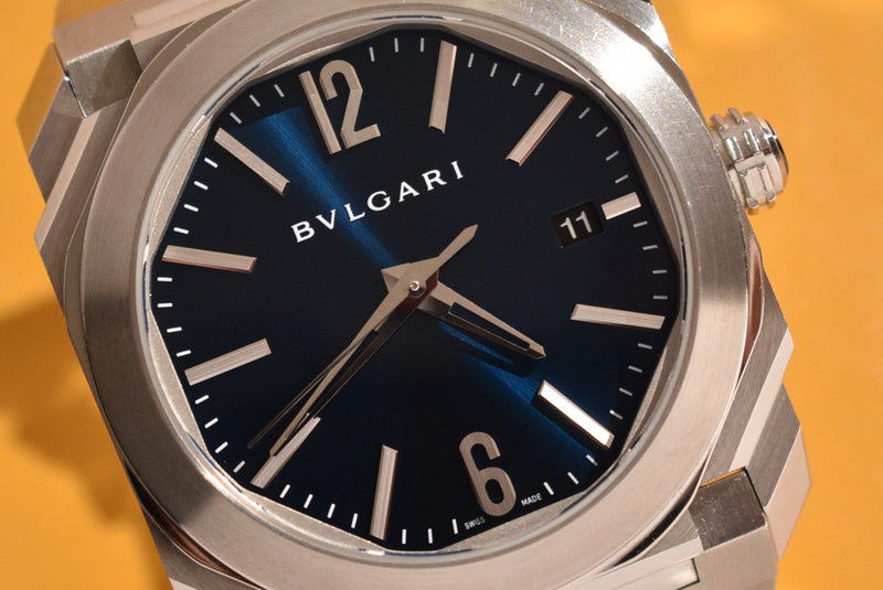 Bvlgari Octo Solotempo BG038S Blue Dial With Box and Papers
