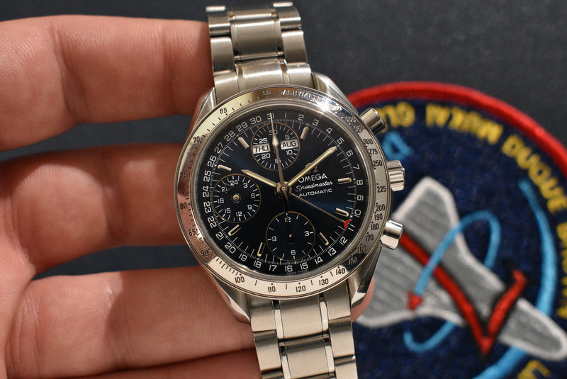 2001 Omega Speedmaster Triple Calendar 3523.80 Complete Set With Service Papers