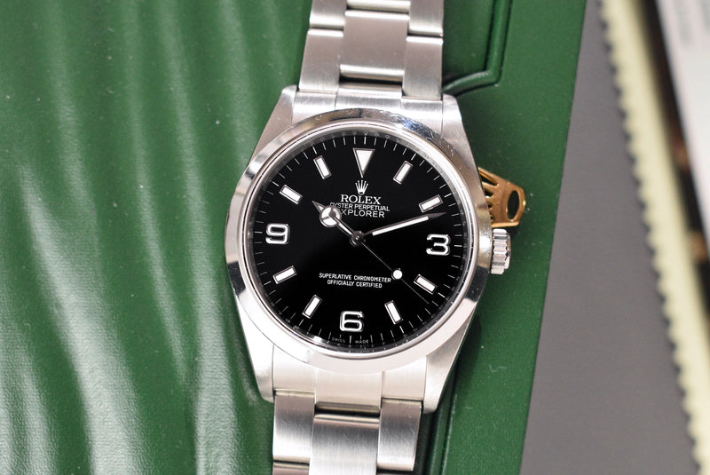 2007 Rolex Explorer 1 114270 Complete Set With Engraved Rehaut
