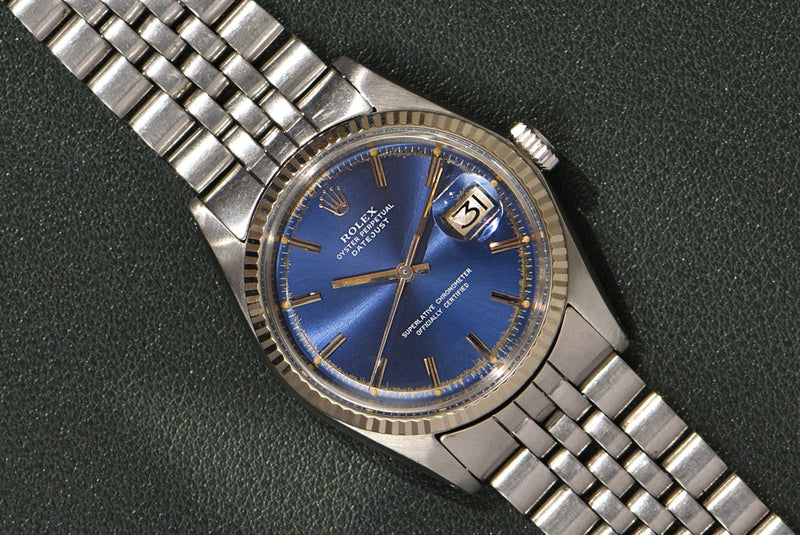1972 Rolex Datejust 1601 Blue Sigma Dial