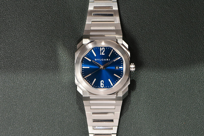 Bvlgari Octo Solotempo BG038S Blue Dial With Box and Papers