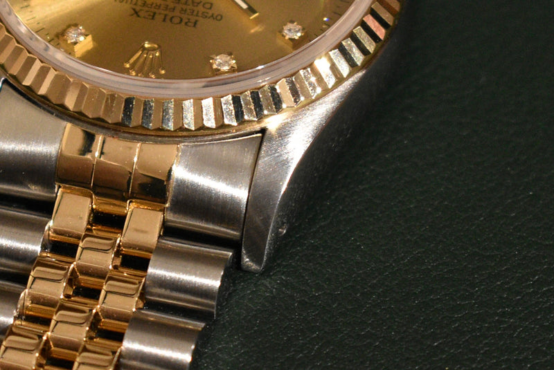 1991 Rolex Datejust 16233G Factory Diamond Dial Complete Set