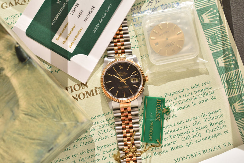 1989 Rolex Datejust 16233 Tapestry With Box, Papers, Service and Extra Dial