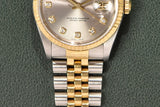 2001 Rolex Datejust 16233G Factory Diamond Dial Complete Set