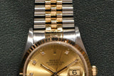 1991 Rolex Datejust 16233G Factory Diamond Dial Complete Set