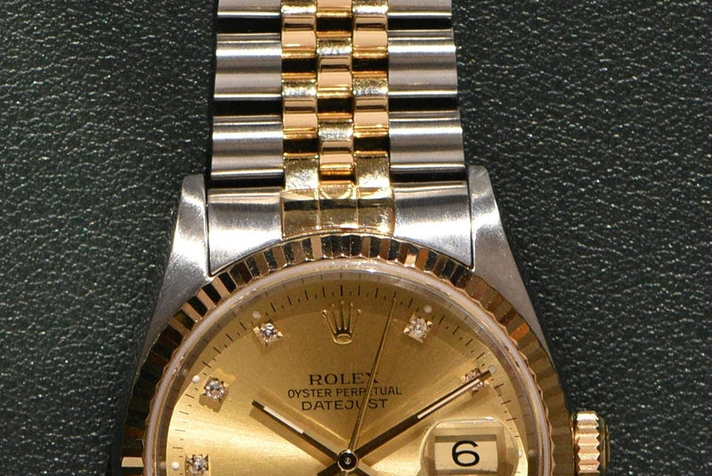1991 Rolex Datejust 16233G Factory Diamond Dial Complete Set