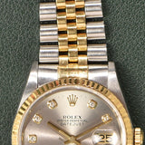 2001 Rolex Datejust 16233G Factory Diamond Dial Complete Set
