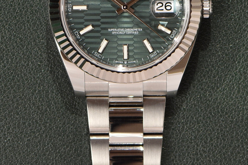 May 2023 Rolex Datejust 126334 Green Motif Brand New Complete Set