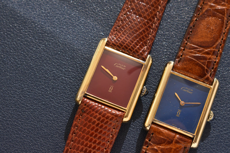 Cartier Tank Must De Cartier Burgundy Red Dial **Pending Sale**