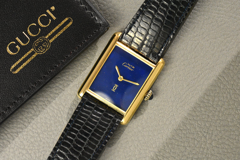 Cartier Tank Must De Cartier 'Lapis' Blue Dial MINT Condition