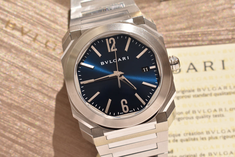 Bvlgari Octo Solotempo BG038S Blue Dial With Box and Papers