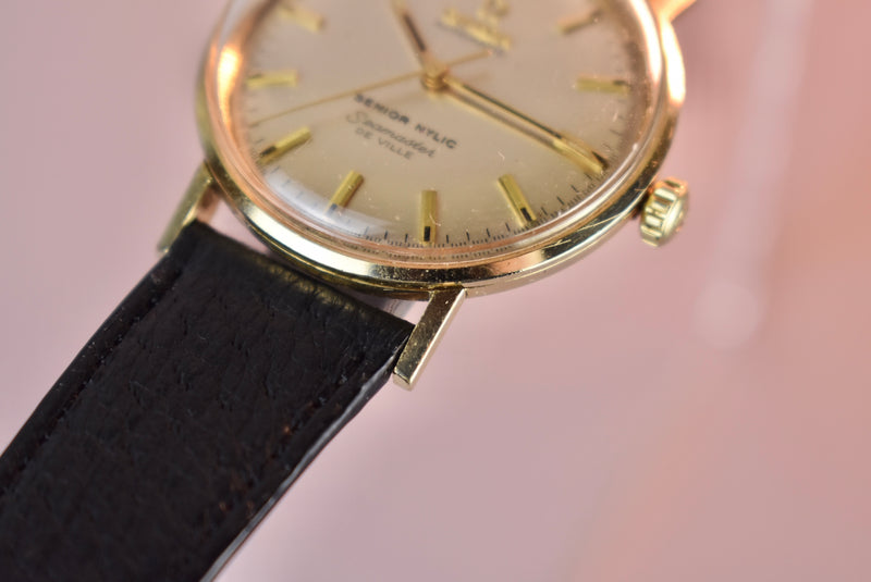 1971 Omega Seamaster De Ville Solid Gold Senior NYLIC w/ Box
