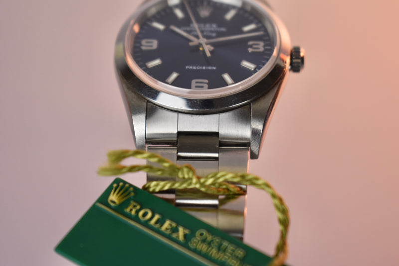 2002 Rolex Air King 14000M Blue Explorer Dial