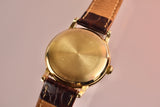 1960s Movado Kingmatic Linen Dial Solid 14K Gold With Box