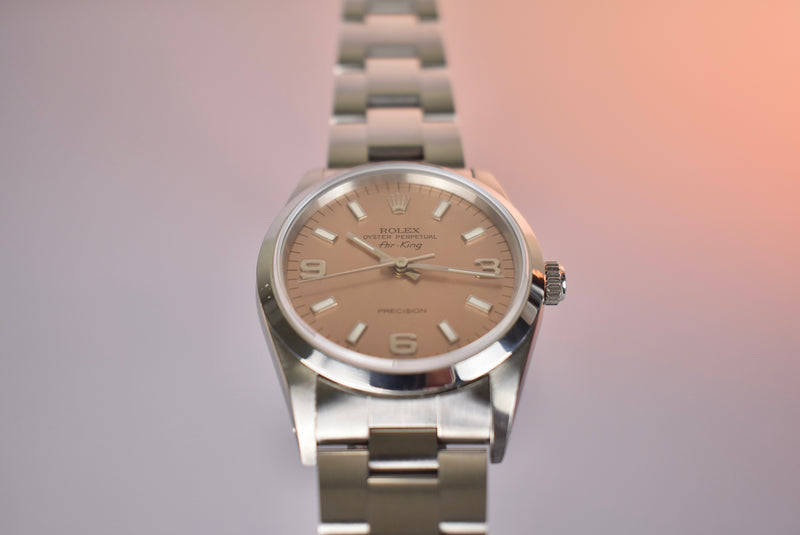 Rolex Air King 14000 Salmon Dial With Box and Papers
