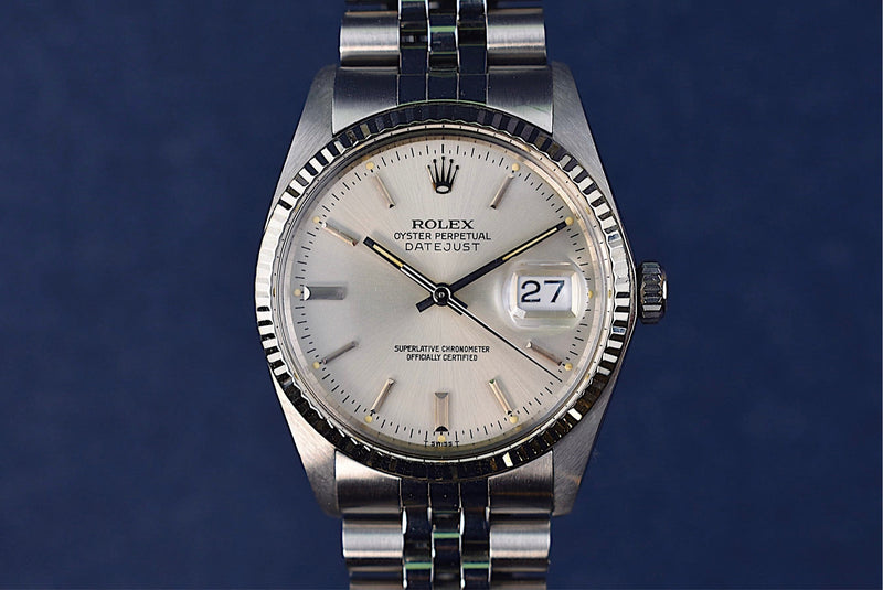 Rolex Datejust 16014 Silver Dial Service Card and Unpolished