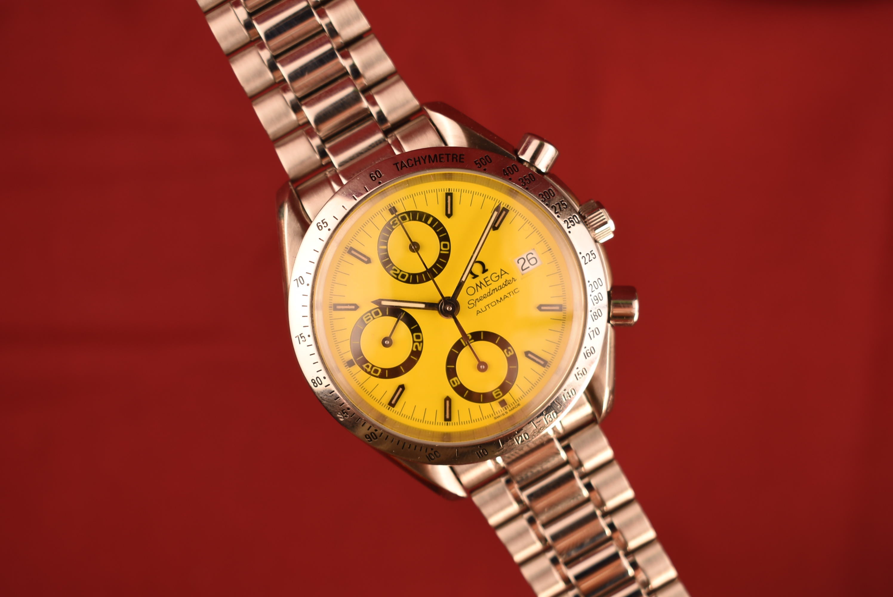 Omega speedmaster yellow dial sale