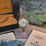 1995 Rolex Datejust 16233 White Roman Dial Box and Papers
